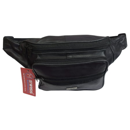 Marshal Leather Leather Undergarment Travel Waist Pouch Black